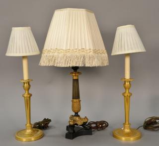 Appraisal: Three piece lot to include a pair of French ormolu