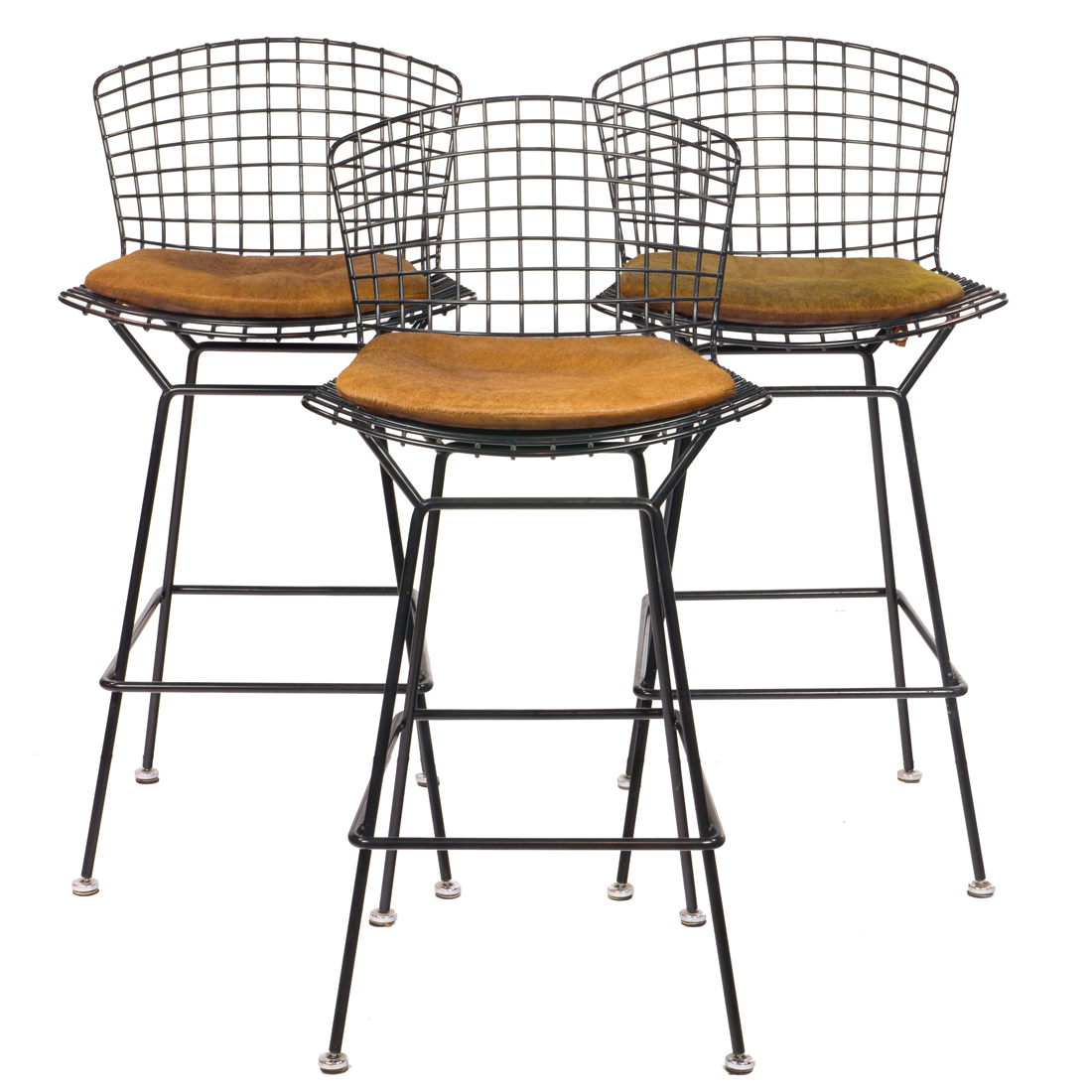 Appraisal: HARRY BERTOIA BAR STOOLS SET OF THREE Harry Bertoia Bar