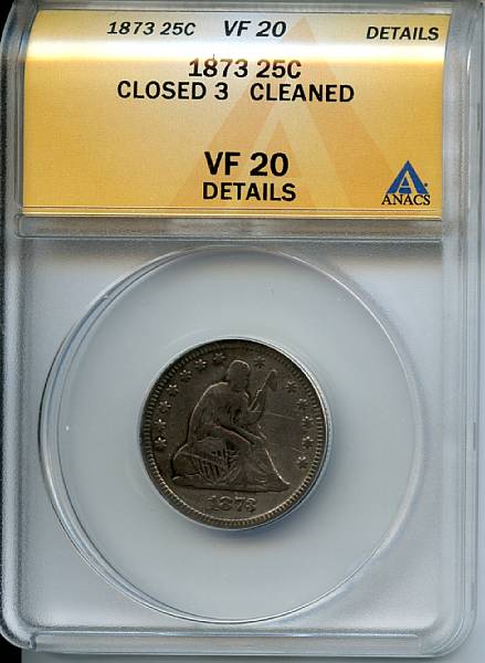 Appraisal: C Closed VF Details Cleaned ANACS Well defined with somewhat