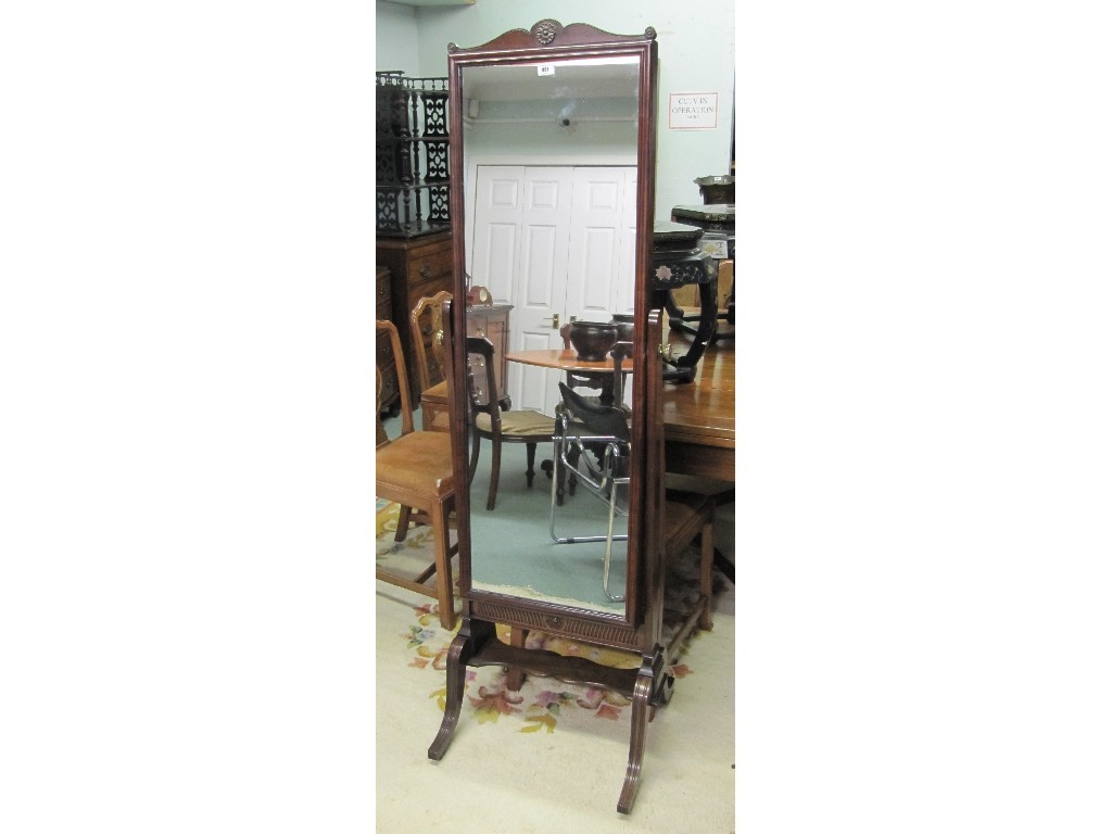 Appraisal: Regency style mahogany cheval mirror