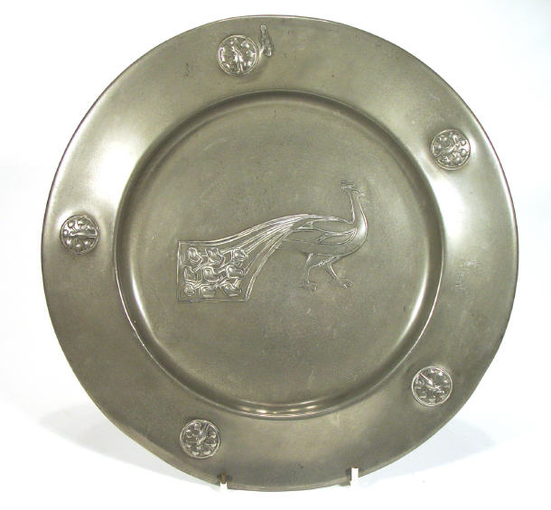 Appraisal: Libertys Tudric Art Nouveau pewter plate embossed with a central