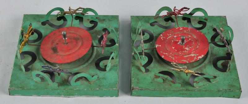 Appraisal: Lot of Tin Racing Game Toys Description French Tin bases