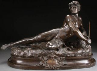 Appraisal: BRONZE FIGURE BY LEON BONDUEL LEON BONDUEL French - L'Alerte