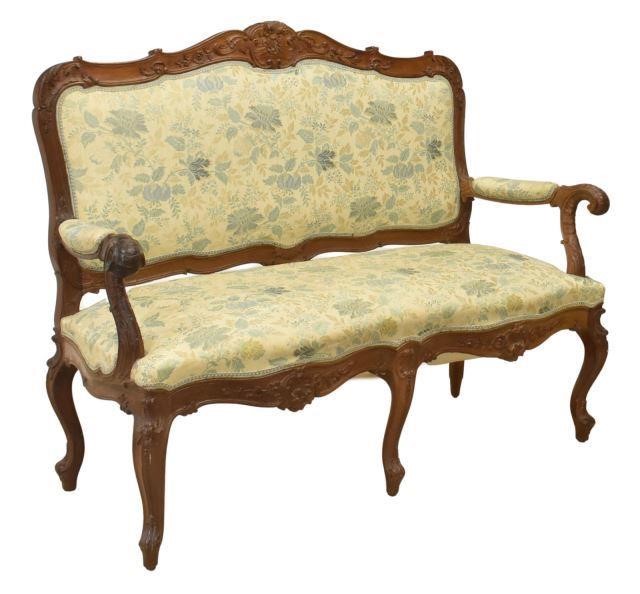 Appraisal: Louis XV style salon settee early th c carved walnut