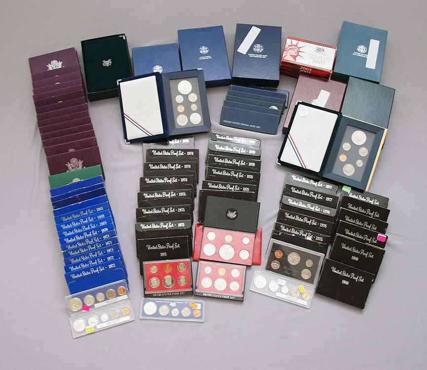 Appraisal: COLLECTION OF BOXED US COIN PROOF SETS Most sets are