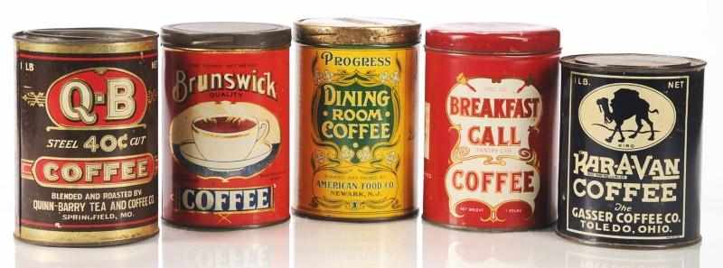 Appraisal: Lot of -Pound Coffee Tins Description Lot includes Brunswick Quality