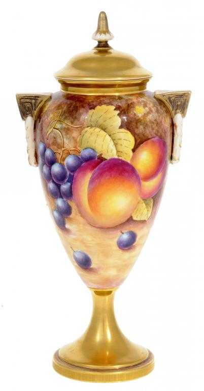 Appraisal: A ROYAL WORCESTER TWO HANDLED VASE AND COVER the vase