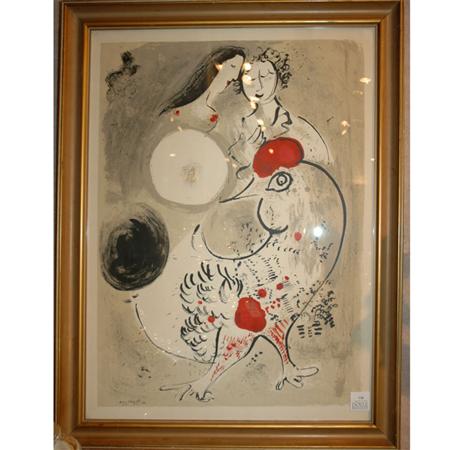 Appraisal: Marc Chagall THE GRAY COCK Color lithograph Estimate -