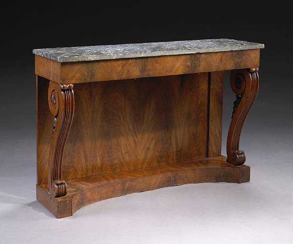 Appraisal: A George IV mahogany console table early th century The