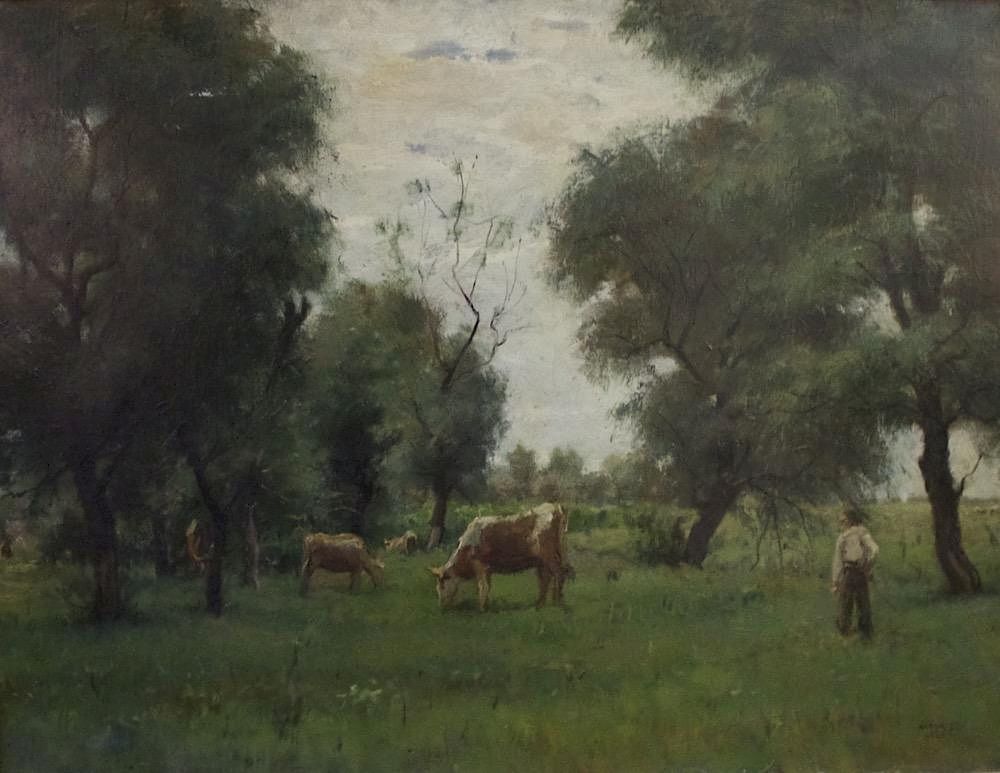 Appraisal: Janos Laszlo Aldor Hungarian - Cattle Grazing in a Spring