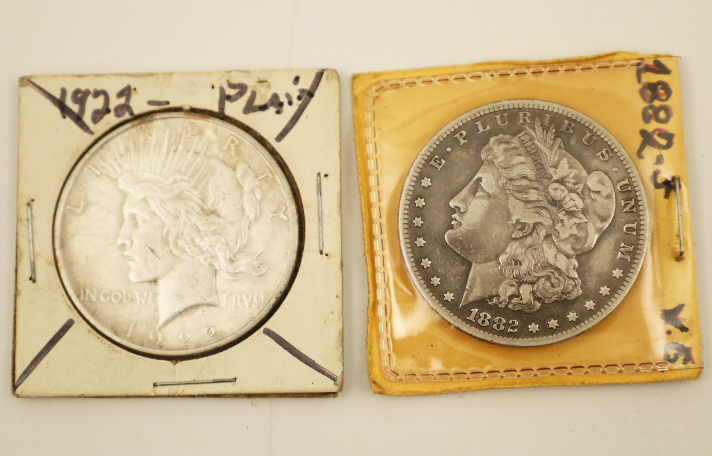 Appraisal: HIGH QUALITY AMER MORGAN PEACE SILVER DOLLARS Two very high