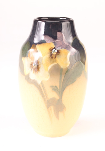 Appraisal: ROOKWOOD Iris glaze vase painted by Sarah Sax with yellow