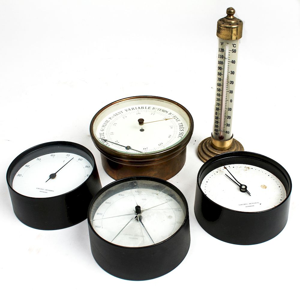 Appraisal: Georg Jensen Other Weather Instruments Pcs Assortment of five weather