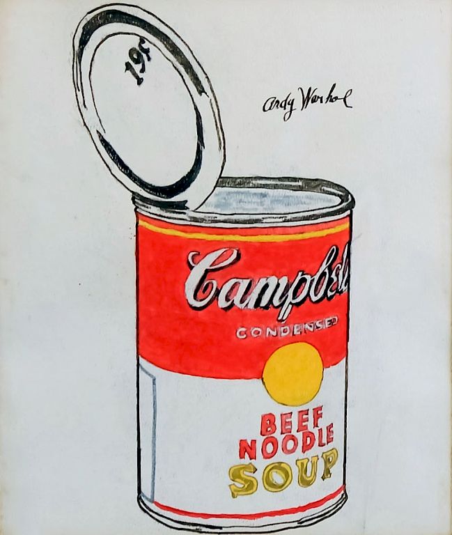 Appraisal: Andy Warhol Campbell's Soup Can Watercolor c Andy Warhol American