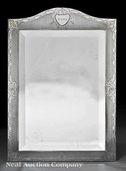 Appraisal: An Edwardian Sterling Silver Dressing Mirror London maker CD untraced