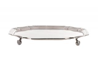 Appraisal: Edward Viner Sheffield Sterling Footed Salver Tray Edward Viner Sheffield