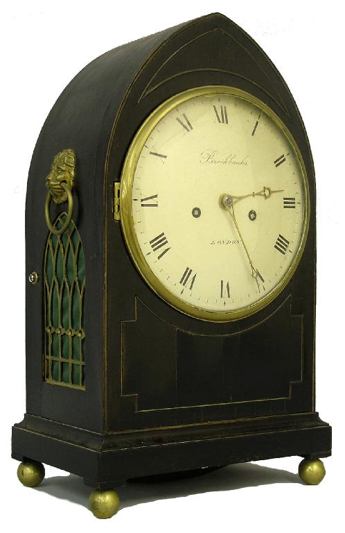 Appraisal: Good English ebonised double fusee bracket clock the movement with