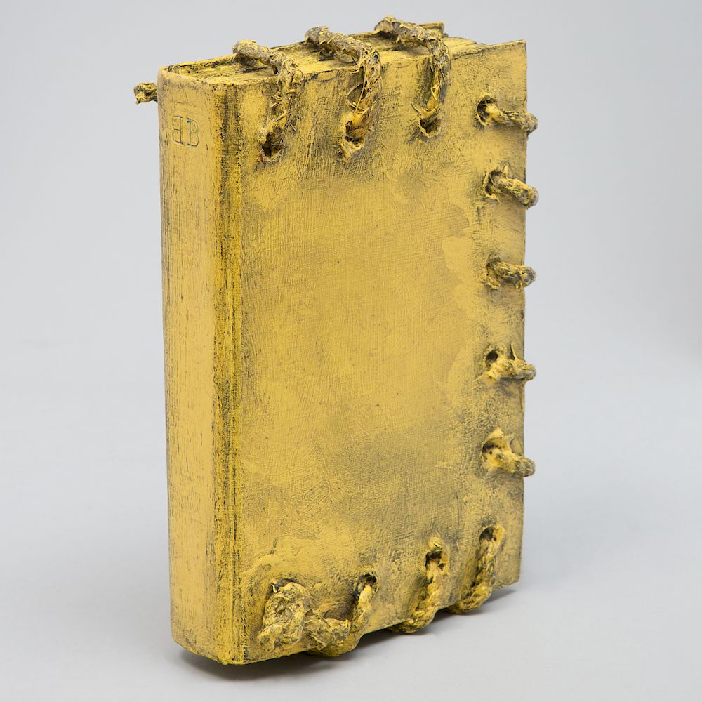 Appraisal: Barton Benes - Untitled Yellow Book with Rope Mixed media