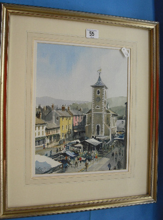 Appraisal: Watercolour Painting of Moat Hall Market Keswick Lake District by