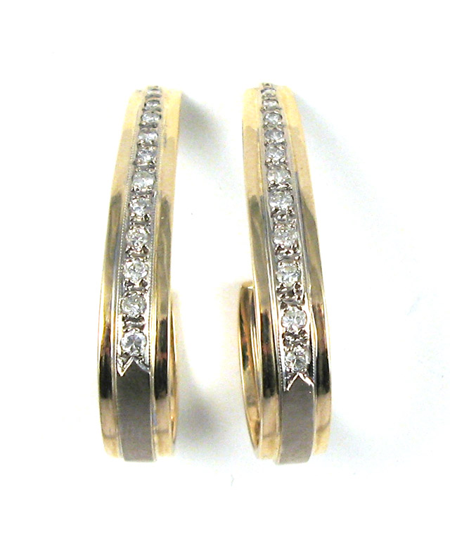 Appraisal: PAIR OF DIAMOND EARRINGS each k yellow gold and set