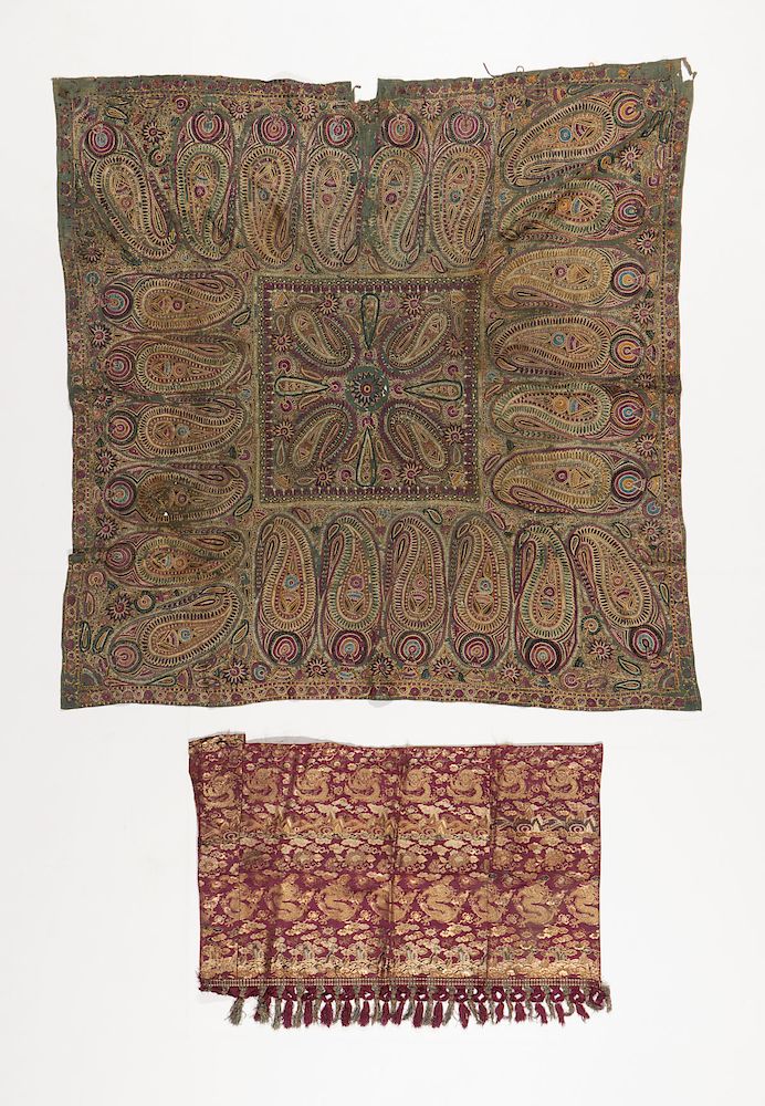 Appraisal: Antique Asian Indian Textiles Antique Asian Indian Textiles including an