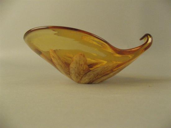 Appraisal: Murano-style Glass Open Bowl with handle Unsigned W H