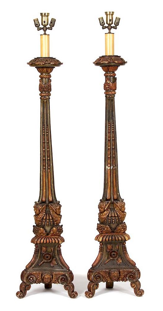 Appraisal: A Pair of Italian Baroque Style Painted and Parcel Gilt