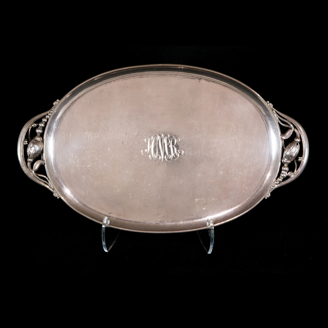 Appraisal: A DANISH GEORG JENSEN BLOSSOM OR MAGNOLIE STERLING TRAY A