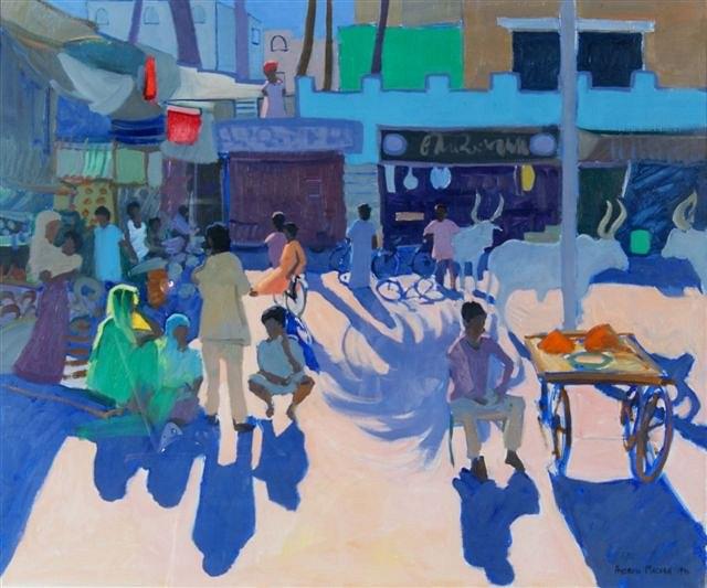 Appraisal: ANDREW MACARA British b 'Market Square Mt Abu Rajasthan' signed