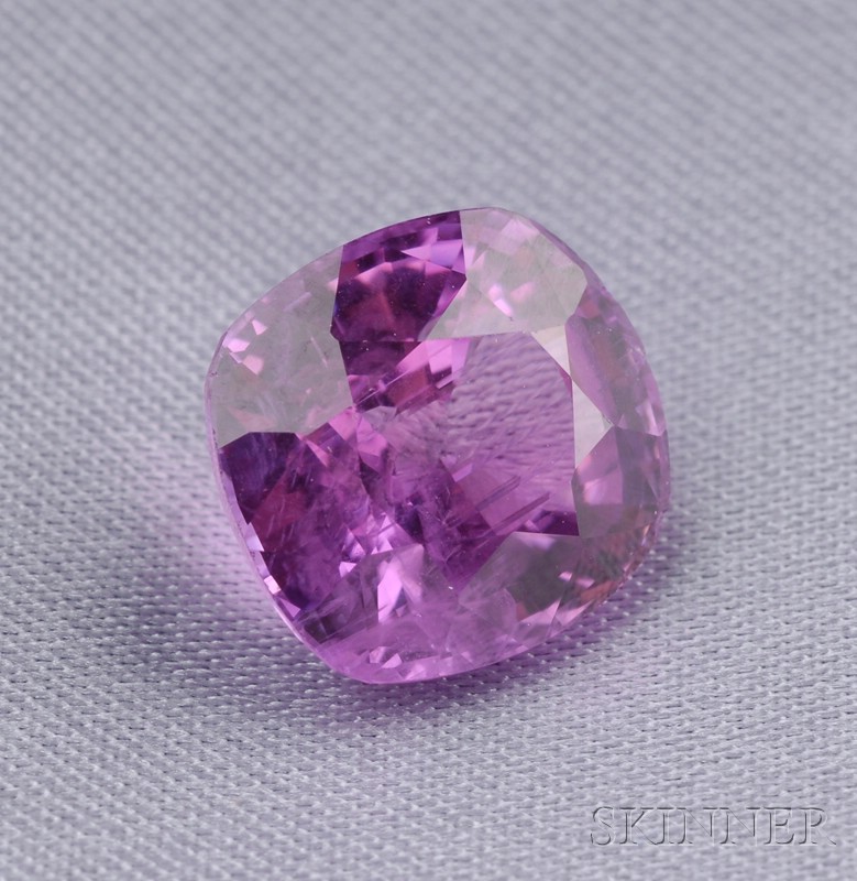 Appraisal: Unmounted Pink Sapphire the cushion-cut stone weighing cts