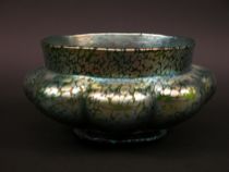 Appraisal: A Stunning Green Blue Loetz Bowl Green bowl has strong