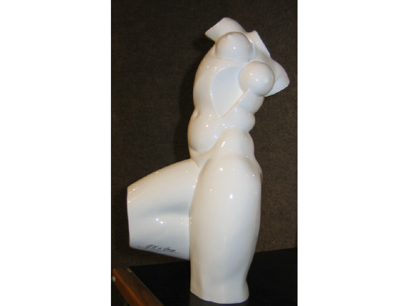 Appraisal: P M DE ELORRIAGA SPANISH Cubist nude female torso Porcelain