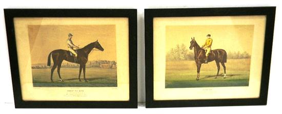 Appraisal: Two 's lithographs equestrian views ''Robert the Devil'' and ''Bend