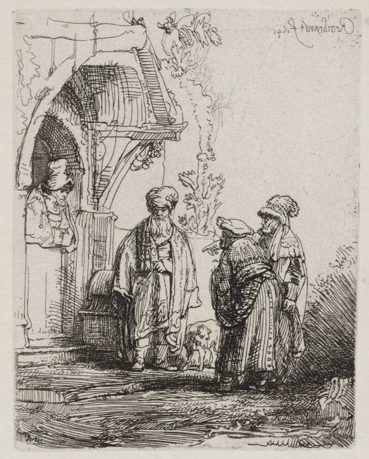 Appraisal: AFTER REMBRANDT VAN RIJN ETCHING ON LAID PAPER Dutch -