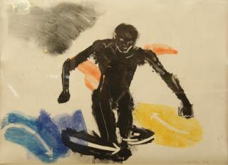 Appraisal: Mary Frank British American b Depicting an abstract male figure