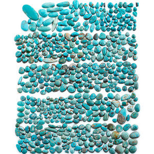 Appraisal: Assorted Loose Turquoise Cabochons four foam board plaques with an