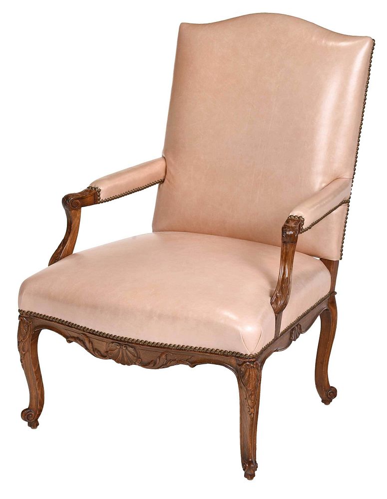 Appraisal: Provincial Louis XV Style Carved Beechwood Armchair probably French th