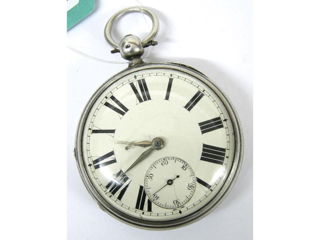 Appraisal: Silver fusee lever pocket watch hallmarked London the movement signed