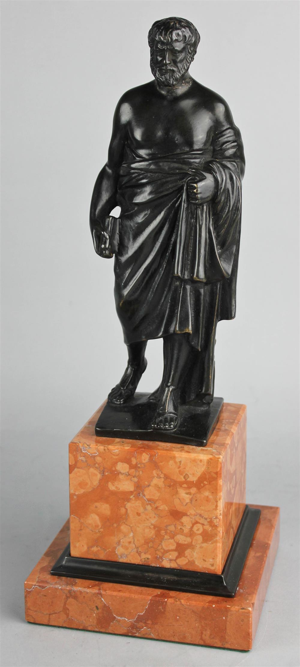 Appraisal: BRONZE FIGURE POSSIBLY DEPICTING DEMOSTHENES PROBABLY ITALIAN LATE TH EARLY