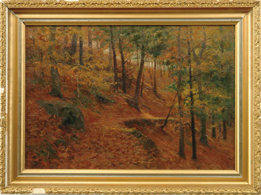 Appraisal: WILLIAM MERRITT POST American - AUTUMN HILLSIDE Oil on canvas