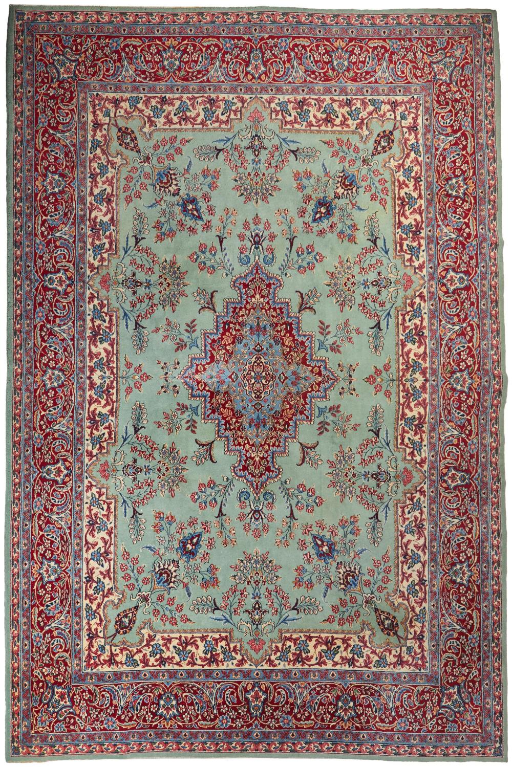 Appraisal: A Persian Kerman area rug Circa s Wool on cotton