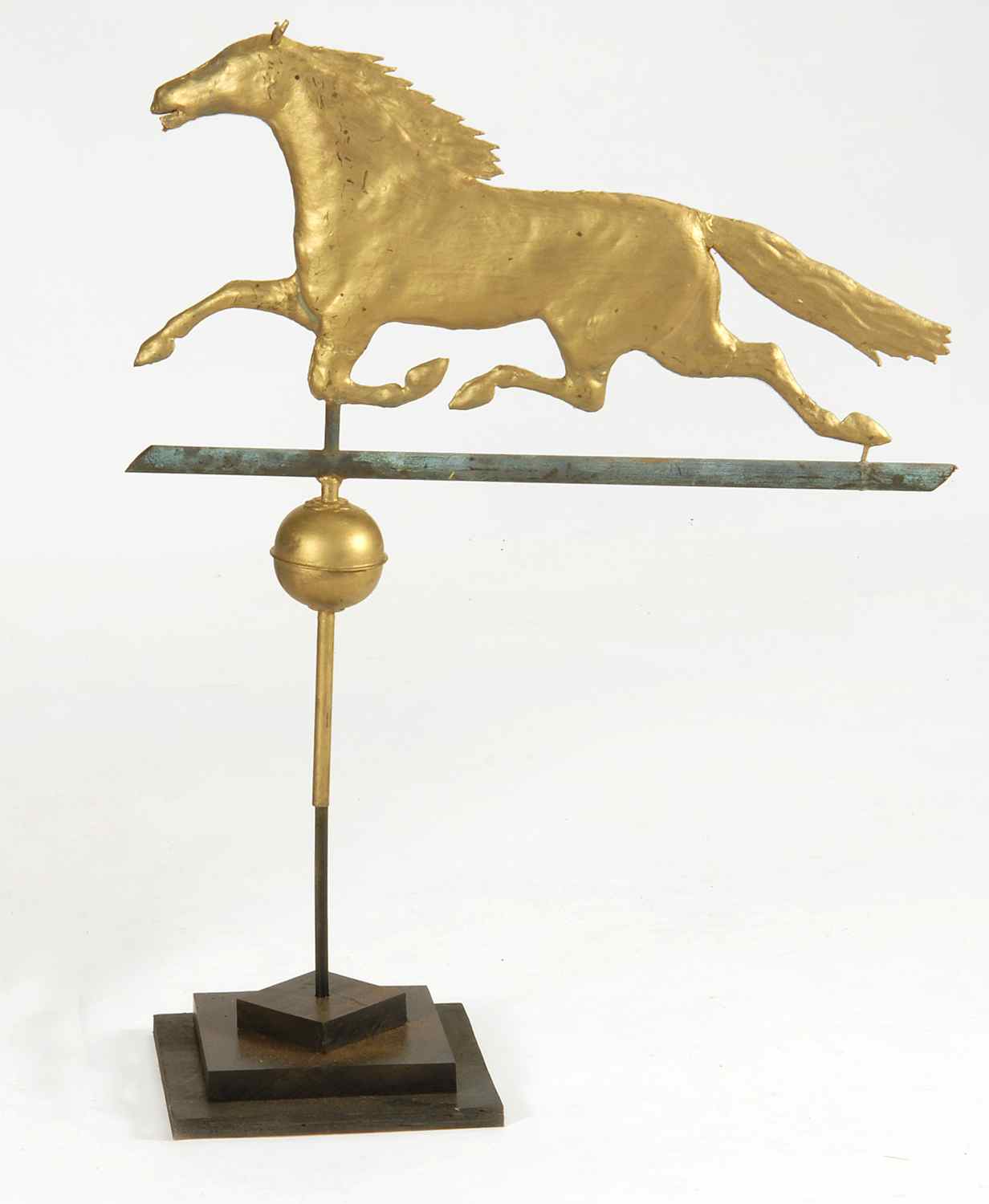 Appraisal: SHEET METAL HORSE-FORM WEATHER VANE th CenturyFull-body horse in running