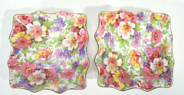 Appraisal: Pair of James Kent chintz dishes transfer printed with Du