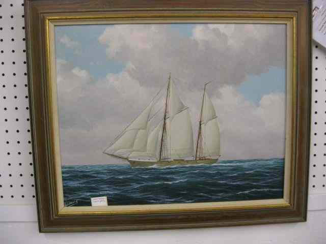 Appraisal: Nordberg Oil of Sailing Ship on canvas '' x ''