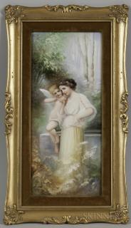 Appraisal: Limoges Porcelain Plaque of a Nymph France late th early