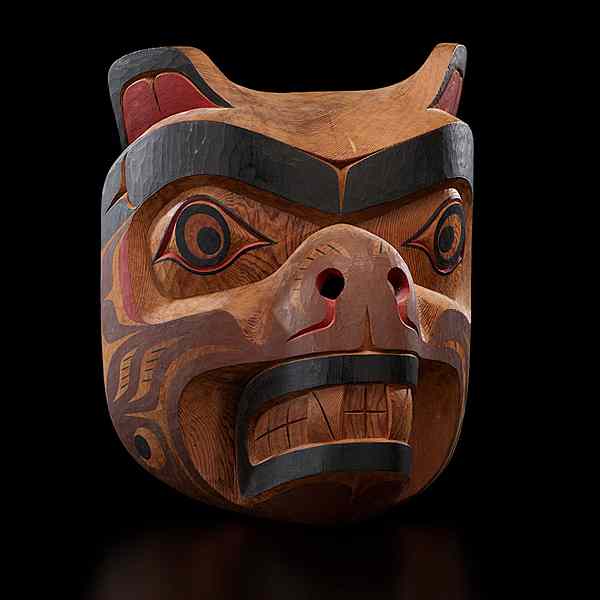 Appraisal: Tony Hunt Jr Kwakwaka'wakw Carved Mask Kwagiulth Bear carved cedar