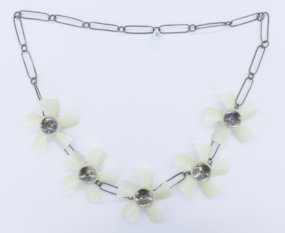 Appraisal: Jana Brevick st Cent American ''Whirligig Necklace'' Silver and Plastic