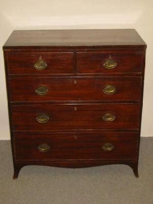 Appraisal: A GEORGE III MAHOGANY CHEST of two short and three