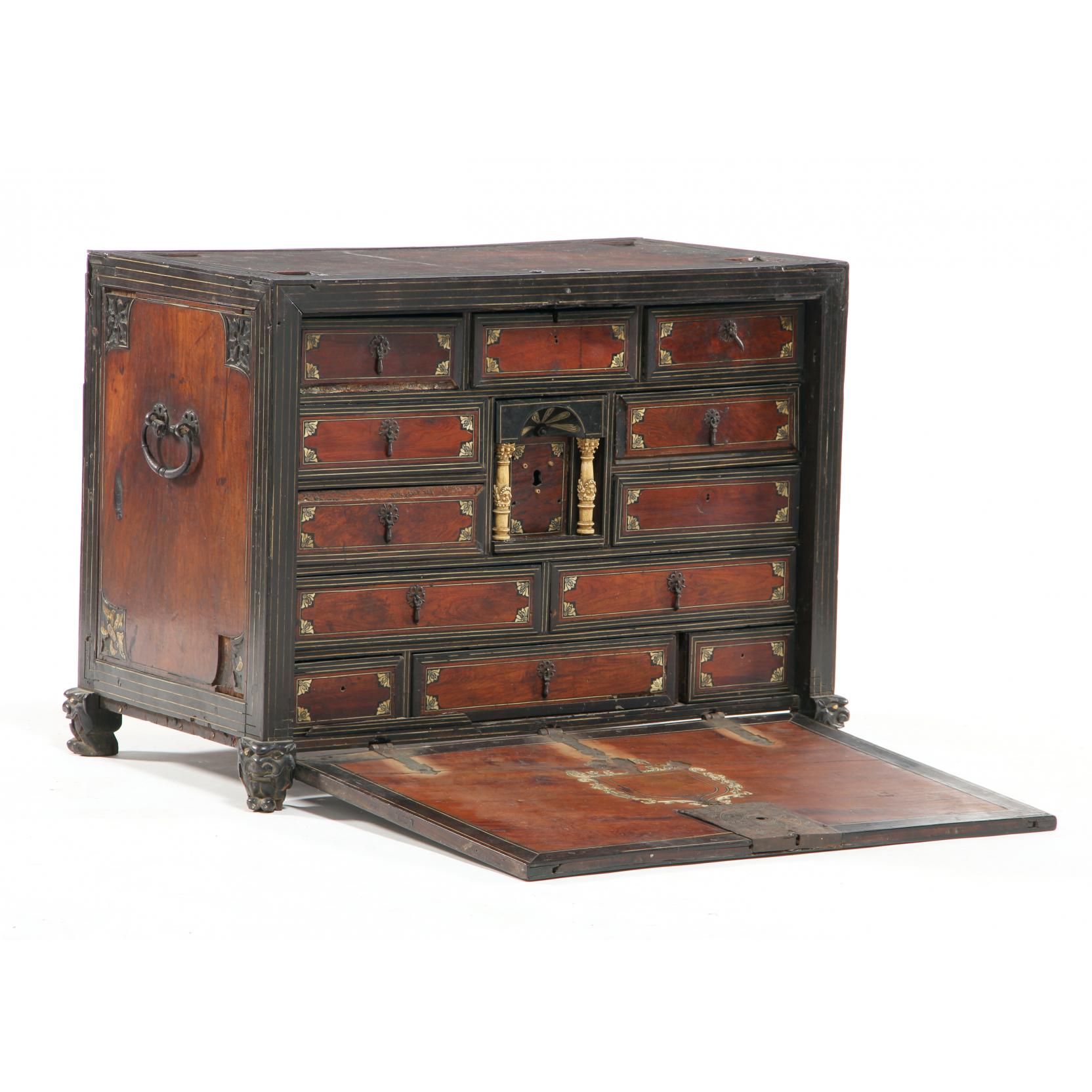 Appraisal: Baroque Portable Inlaid Cabinet th century likely Dutch from the