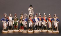 Appraisal: Twelve Porcelain Figures from Napoleon's Army German porcelain figures from